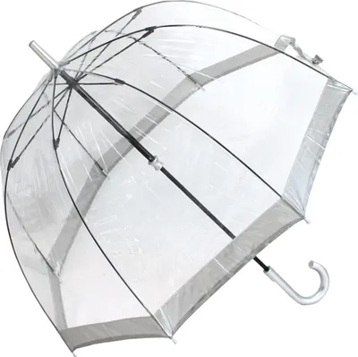 Produktbild von Fulton Regenschirm Glockenschirm transparent durchsichtig Silberrand