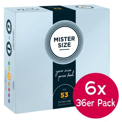 Produktbild von Mister Size Kondome 53mm Transparent Hauchdünn aus Naturkautschuklatex Vegan