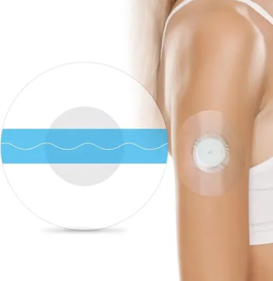 Produktbild von 100 Stück Freestyle Libre 3  Pflaster wasserfest, transparent – Fixierpflaster Sensor CGM selbsthaftend hautfreundlich