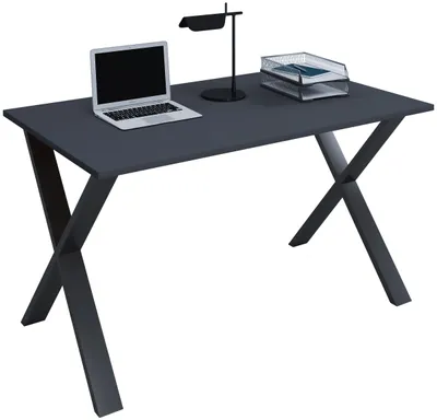 Produktbild von VCM Holz Schreibtisch | H. 76 x B. 80 x T. 50 cm | Computertisch schlicht | Füße aus hochwertigem Metall | Arbeitstisch | Büromöbel - Lona U