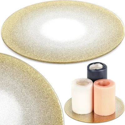 Obrázek produktu pro Vilde dekorativní talířek dekorativní talířek podšálek na svíčku talířek na svíčku skleněný zrcadlový třpytivý 20 cm