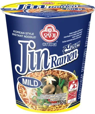 Produktbild von Ottogi | Jin Ramen Mild - 65g - Leicht Pikant - Nudelsuppe - Becher