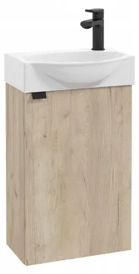 Zdjęcie produktu dla Szafka Łazienkowa z Umywalką 40 x 22 cm Wisząca Dąb Vicenza Jasny Mat Mała