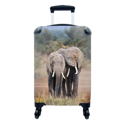Produktbild von MuchoWow® Koffer Handgepäck Trolley Rollkoffer Kleine Reisekoffer mit 4 Rollen - Elefant - Afrika - Tiere - Cabin Size < 55x40x23 cm & 55x40x20 cm - Fotokoffer - Kabinenkoffer - Boardgepäck - Reise-Box - Reisekoffer - Reisegepäck - Koffer mit Bild - Trolley für Kinder
