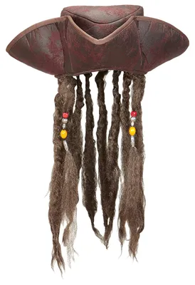 Produktbild von Piratenhut mit Haar für Karneval