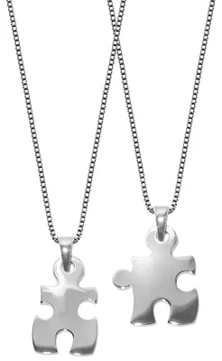 Productafbeelding van trendor 63775 Puzzel-partner hanger met 2 kettingen, zilver 925