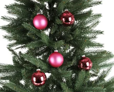 Image de Boules de Noël, set de 8 boules de Noël de 7,5cm, couleur:rose