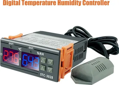 Imagen del producto de Controlador digital de temperatura y humedad STC-3028, medidor inteligente, termostato, higrostato, termómetro e higrómetro para congeladores, refrigeradores y incubadoras