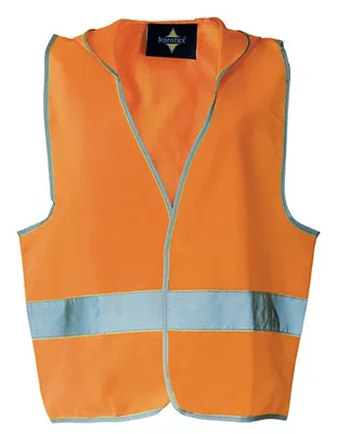 Produktbild von Korntex Unisex Warnschutz für Kinder Hooded Safety Vest EN 1150 KXKWH Orange Signal Orange S (7-12 Years)