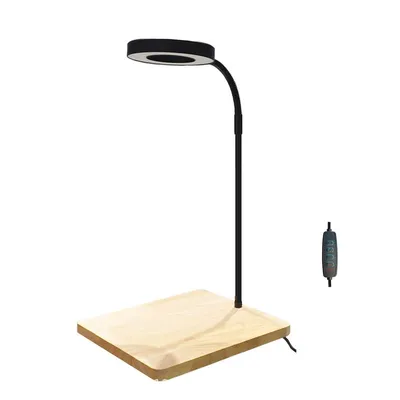 Produktbild von LED-Aquariumlicht, 5V USB, mit schwarzem Sockel, geeignet für 360°-drehbare Kampffisch-Aquarien, Topfpflanzen, Sukkulenten und Miniaturlandschaften