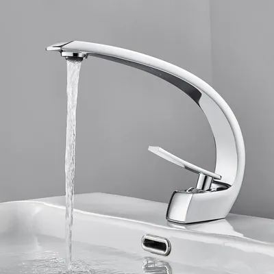 Produktbild von Hochauslauf Waschtischarmatur, Messing Kalt Warm Wasserhahn, Auralum MAX, Badarmatur Mischbatterie, Wasserhahn Bad, Waschbeckenarmatur Chrom | Für Badezimmer Waschbecken
