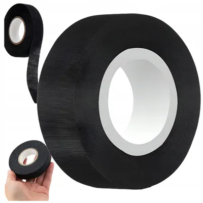 Imagen del producto de Cinta aislante negra de tela, de 1,9 cm de ancho y 15 metros de largo
