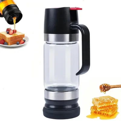 Produktbild von Tropffreier Honigspender aus Glas, 300ml Honigbehälter mit Griff für Küche & Frühstück