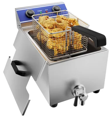 Friteuse 6L 2500W Edelstahl 60–200°C Timer