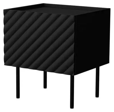 Zdjęcie produktu dla Cama Szafka nocna 2szt LUCCA 47x40x52 czarny, Szafka nocna, Czarny, MDF, Płyta wiórowa, LUCCA, 16 mm, 470 mm