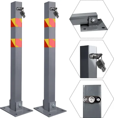 Produktbild von XMTECH 2 kusy parkovací zábrany parkovací sloupek skládací se 3 klíči robustní a stabilní zábrana sloupek zábrana sloupek