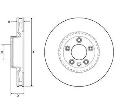 Produktbild von 2x VAICO Bremsscheibe V10-80001 vorne für VW Touareg (7LA 7L6 7L7) 68 7mm