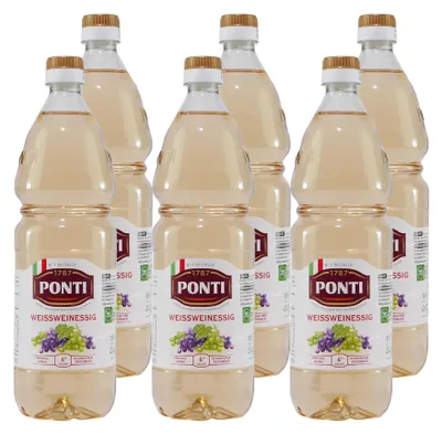 Produktbild von Ponti Weißwein-Essig 6% Säure (12 x 1,0L)