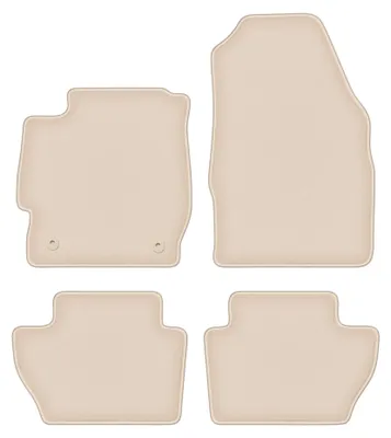 Obrázok produktu pre Velúrové autokoberce pre: Ford Ka+ 2014- (hatchback) – sada 4 ks, béžové, na mieru – Wielganizator FORTUNA