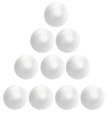10 Weihnachtskugeln aus Polystyrolschaum, Bastelbälle 4 cm