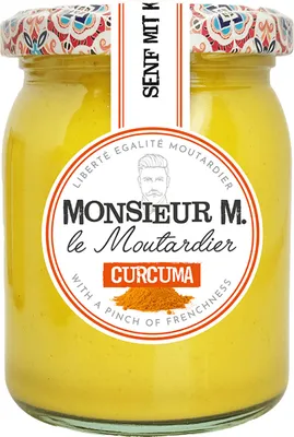 Zdjęcie produktu dla Organiczna musztarda kurkumowa Monsieur M drobno pikantna i łagodna 200ml