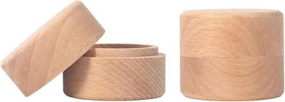Produktbild von Ringbox aus Holz – Schmuckkästchen – Ringbox für Heiratsanträge – Ringbox für die Hochzeit – Ringhalter – Natürliche Holzoptik (5 x 4,2 cm) – Schmuckschatulle