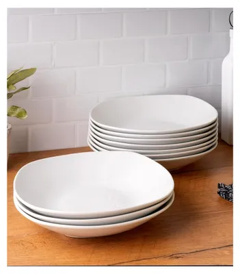 Produktbild von Suppenteller Tiefteller Salatteller - Porzellan - Weiß - 22 cm - 4er Set