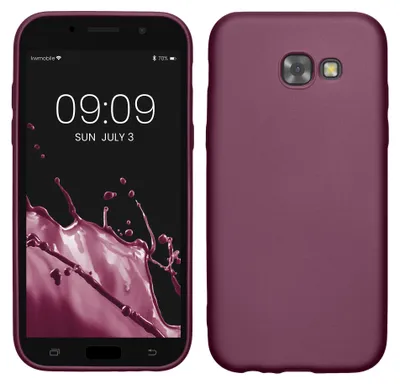Produktbild von kwmobile Handyhülle für Samsung Galaxy A5 (2017) Hülle - Silikon Case metallisch schimmernd - Schutzhülle Cover - Metallic Lavendel