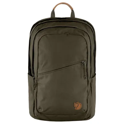 A green backpack on a white background.