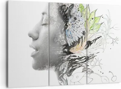 Produktbild von Bild auf Leinwand - Leinwandbild - Frau Abstraktion - 105x70cm - Wand Bild - Wanddeko - Wandbilder - Leinwanddruck - Bilder - Kunstdruck - Wanddekoration - Leinwand bilder - Wandkunst - CE105x70-3964