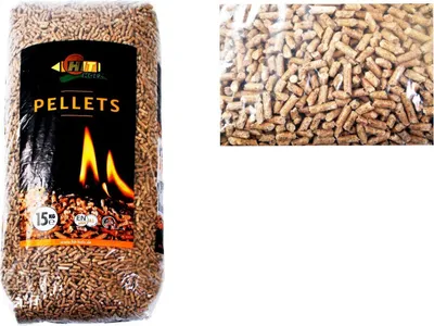Image de Granulés de bois 15kg Ø6mm ENplus A1DIN sac combustible poêle à granulés chauffage