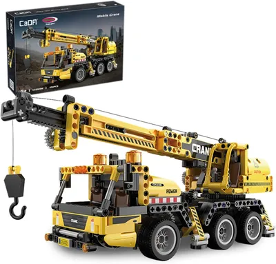 Obrázek produktu pro Mobilní jeřáb Bricks – stavební vozidla pro děti od 8 let – dětské technické hračky pro chlapce – nápad na dárek pro děti