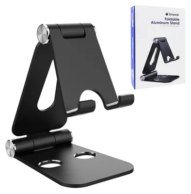 Immagine prodotto di Supporto per telefono tablet - Alluminio - Nero - 4-10 pollici - Pieghevole