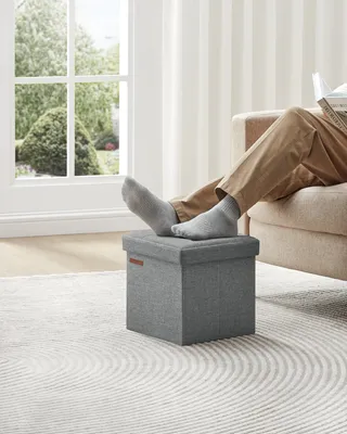 Obrázek produktu pro SONGMICS 30 cm lavice s úložným prostorem, skládací sedací komoda, úložný box, podnožka, světle šedá