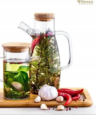 Produktbild von Wilmax Ölflasche 900 ml aus Glas mit Ausgießer für Öl & Essig WL-888958/A