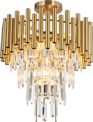 Zdjęcie produktu dla Żyrandol MADISON przezroczysto-złoty 9xE14x40W kryształ wym:60x45x45cm IP20 Milagro
