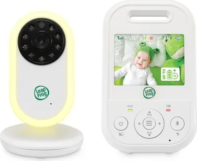Image de Babyphone LeapFrog LF2423 avec caméra, longue portée, écran LCD vidéo de 2,8 pouces, zoom 2x, capteur de température, mode d'activation par le bruit, interphone, grande autonomie, vidéo 720p LF2423 2,8 pouces