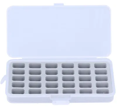 Spulenaufbewahrungsbox, 30 Fächer, transparent, Kunststoff