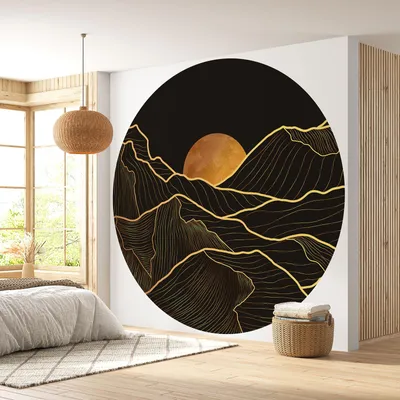 Image de Papier peint rond / cercle - Lumaléa - Paysage Abstrait - Diamètre 90 cm