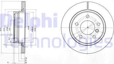 Produktbild von 2x DELPHI Bremsscheibe BG3041C für BMW 3 Limousine (E46) 3 Touring (E46) 60mm