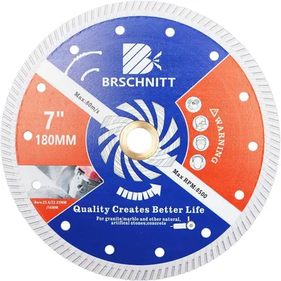 Produktbild von Diamant Trennscheibe Turbo 180mm für Beton, Granit, Marmor, Stahlbeton