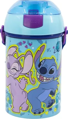 Zdjęcie produktu dla Butelka do picia dla dzieci Stitch 450 ml z pokrywką z przyciskiem