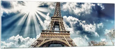 Produktbild von Bilder auf glas - Architektur gebäude stadt eiffel - 140x50cm - Glasbilder - Wandbilder - Kunstdruck - zum Aufhängen bereit - Wanddekoration aus Glas - Glas Bilder - Wandbild auf Glas - GAB140x50-2435