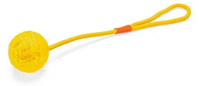 Immagine prodotto di Palla per cani Karlie in TPR con corda 16 x 7 x 7 cm giallo
