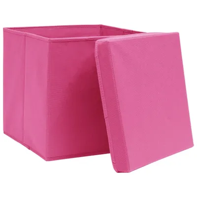 Obrázek produktu pro vidaXL Úložné boxy s víkem 4 ks 28x28x28 cm růžová