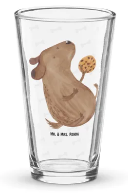 Produktbild von Mr. & Mrs. Panda Tumbler Hund Keks - Transparent - Geschenk, Glas, Sprüche, Trinkglas, glücklich, Hungrig, Pint, Pintglas, Hundeliebe, Wasserglas, Leckerli