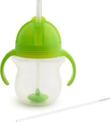 Image de Munchkin Tip & Sip Anti-leak Straw Cup - Gobelet avec paille - Lavable au lave-vaisselle - 6 mois et + - 207ml - Vert - Munchkin Gobelet avec paille