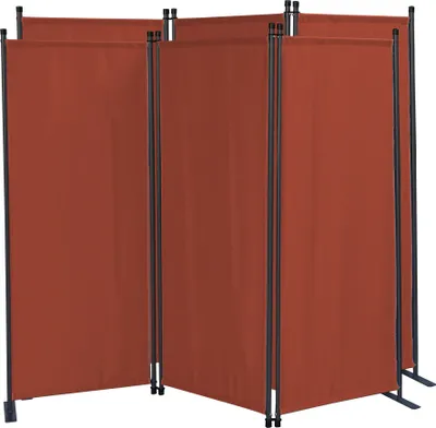 Produktbild von 2 Stück Paravent 3 Teilig 170 x 165 cm Rotorange - Garten & Balkon Sichtschutz Stellwand Innen & Außen - Raumteiler Trennwand Faltbar Blickdicht & Wetterfest