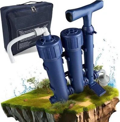 Image de Filtre à eau d'extérieur avec pompe et technologie d'ultrafiltration, pour trousses de survie et camping, purification de l'eau en extérieur