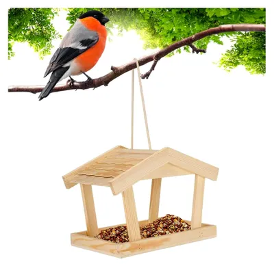 Produktbild von Vogelfutterhaus für den Außenbereich, Futterstation für Wildvögel, Dekoration für Garten, Terrasse, Balkon und Innenräume